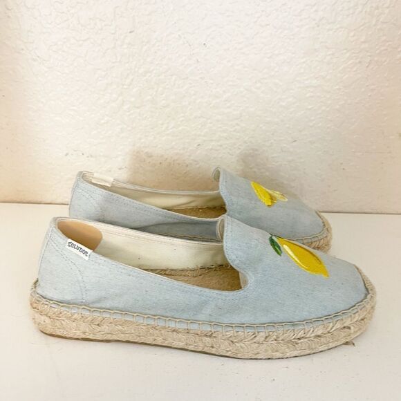 SOLUDOS platform espadrille flats embroidered lemons Size 9.5 - Picture 10 of 15